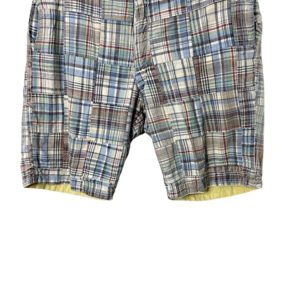 Tailor Vintage Men's Reversible Plaid Bermuda Shorts Yellow Size 36 Summer